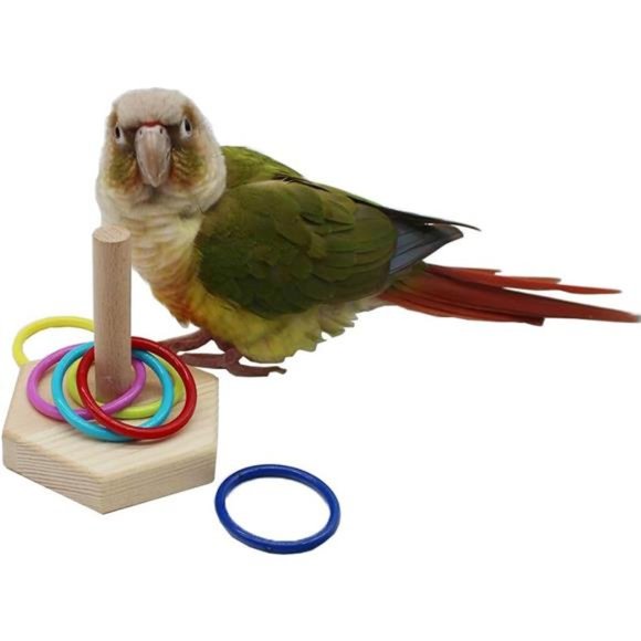 Bird Toys, Budgie Bird Trick Tabletop Toys, Training Basketball Stacking Color - Picture 2 of 4